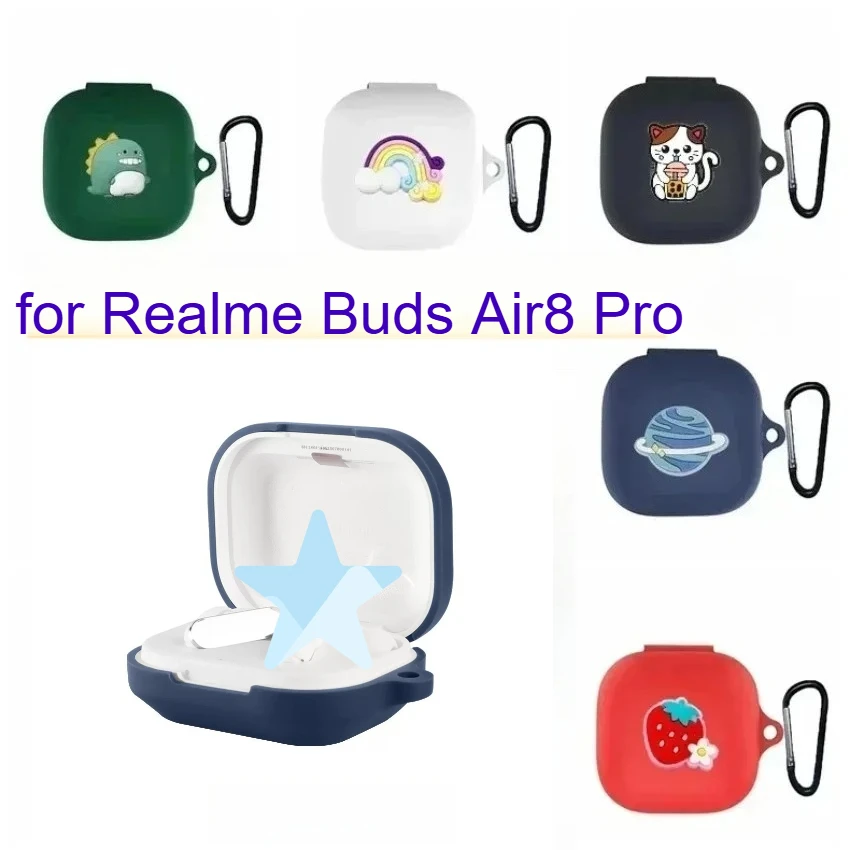 For Realme Buds Air8 Pro /Air 7 Pro  Case Cartoon Funny Animal Silicone Soft Earphones Cover For Realme Buds Air 7 box fundas