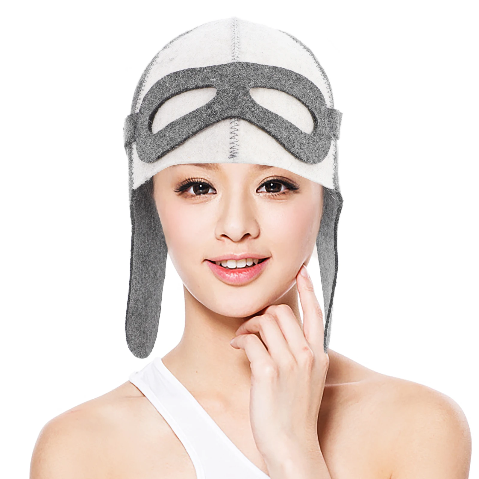 

Stylish Felt Pilot Sauna Hat For Men And Women Distinctive Design Wool Cap Bath Accessories Steam Room Hat