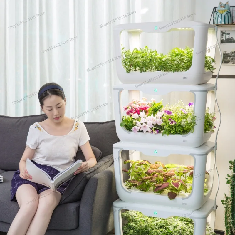 For Intelligent Vegetable Planter Indoor Soilless Cultivation Vegetables Artifact Flowers Family Planting Box Flower Pot   2pcs