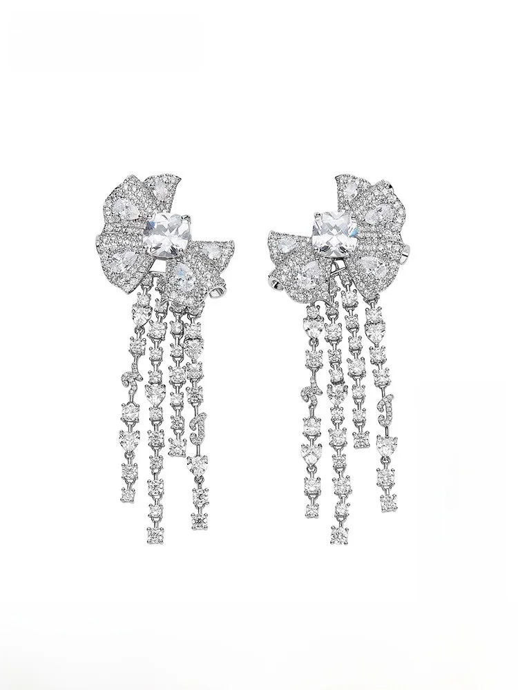 

Nana Jacqueline Women's Detachable Tassel Earrings Original Design High-End Feeling Skirt Hem Ear Jewelry Faion Accories