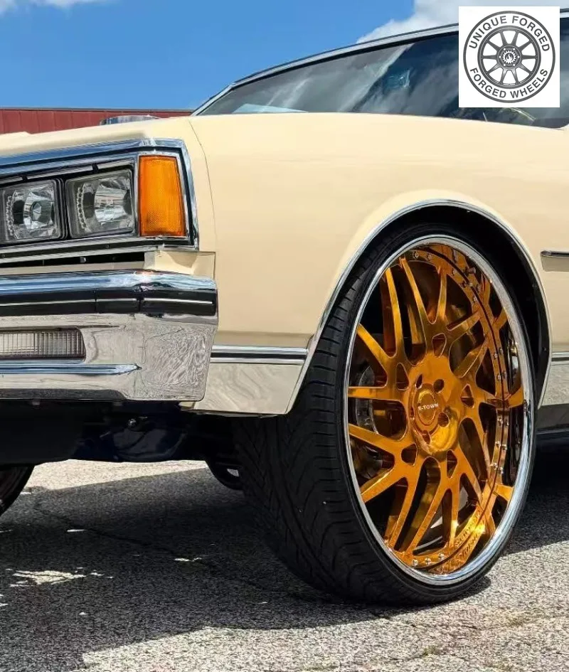 26 Style Gold Plated Chrome Aluminium 2 Piece Wheels 18 19 20 22 24 26 Inch 5x114.3 Deep Lip Forged Wheels For Chevrolet Impala
