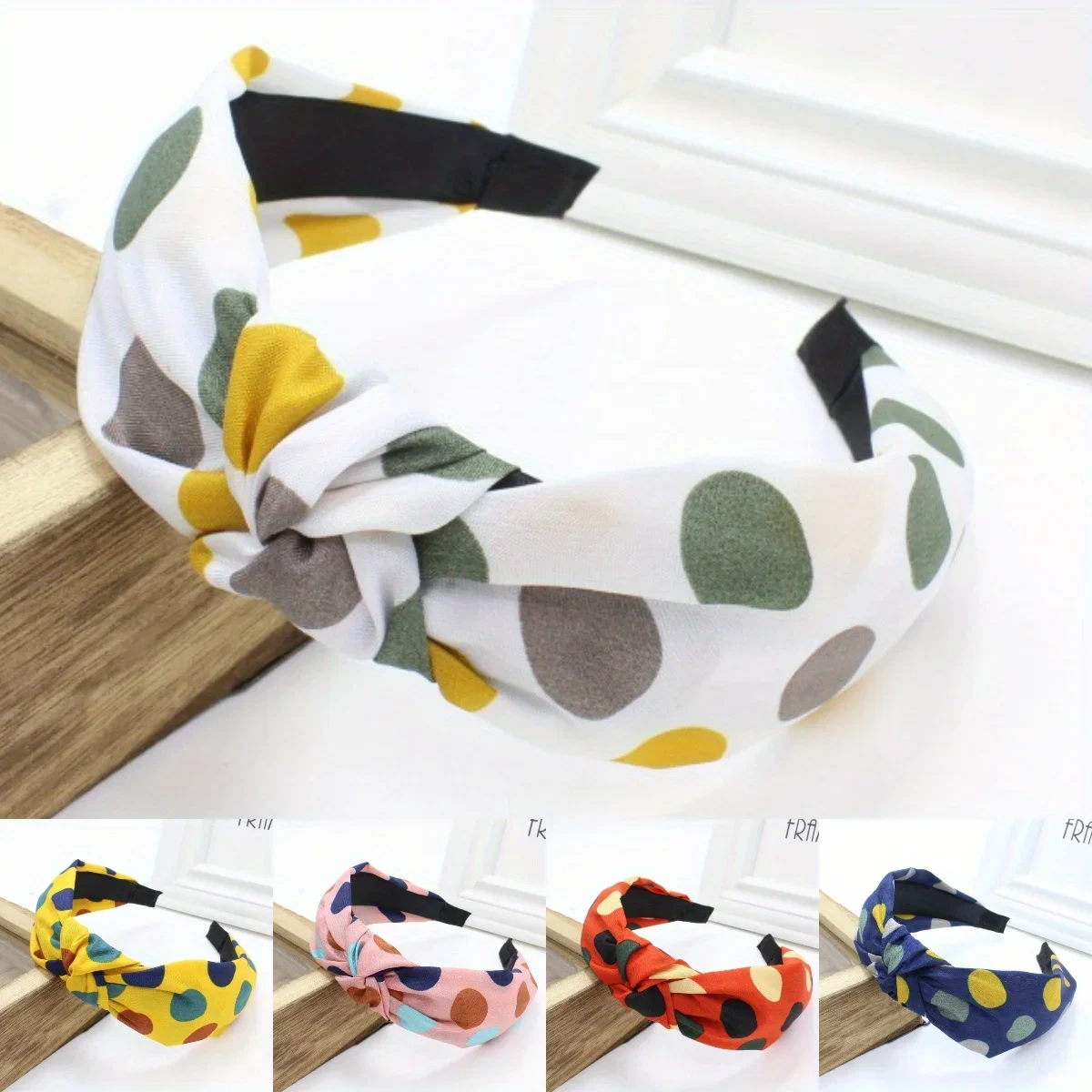 

Тканевая повязка на голову с цветочным принтом для женщин и девочек, модный обруч для волос, повязка на голову с верхним узлом, дизайн, аксессуары для волос, головные уборы