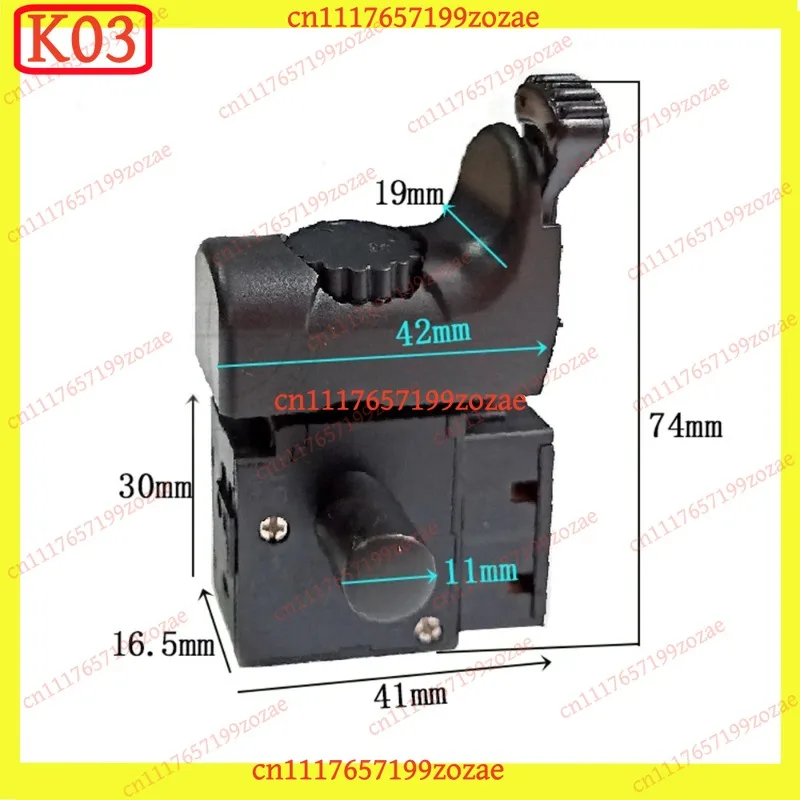 k3 Drill Speed Control Switch 10A, Compatible for DeWalt 6.5mm Power Tool Auto Parts