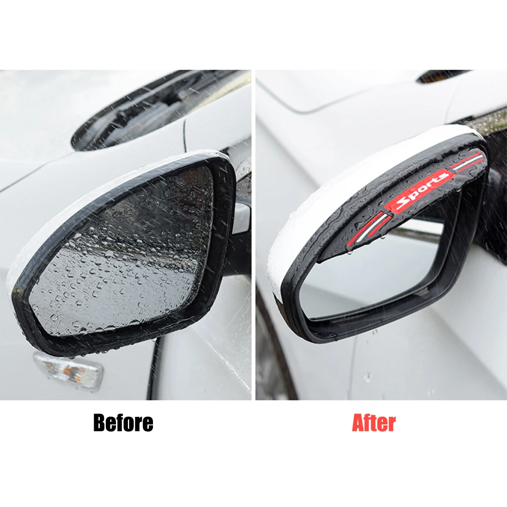 2pcs Universal Car Rearview Mirror Rain Eyebrow Protector Rain Cover Car Rearview Mirror Sun Visor Shade Rain Shield Eyebrow