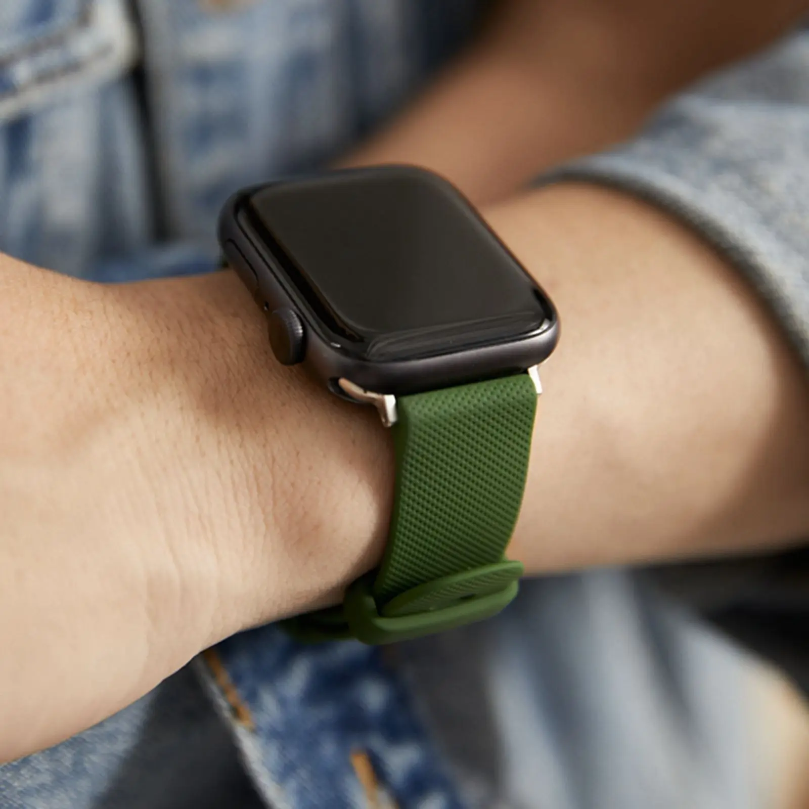 남성용 애플 워치 밴드 실리콘 루프, 아이워치 스트랩 고무