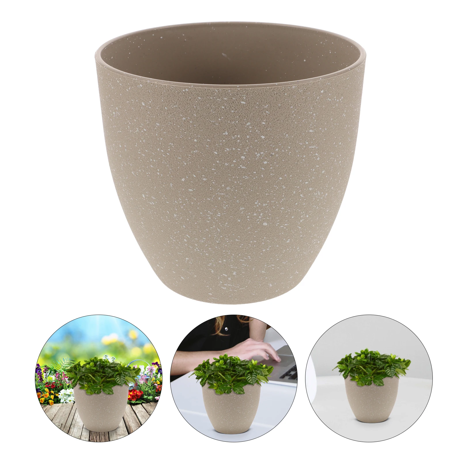 

Resin Flower Succulent Planter Container Frost Crack Resistant Durable Lightweight For Indoor Outdoor Gardening Household