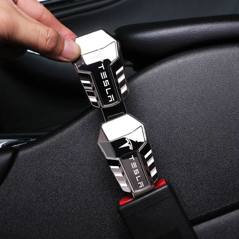 Suitable for Tesla Model 3 Model S Model X Automotive Seat Belt Extended Buckle Zinc Alloy Car Jewelry