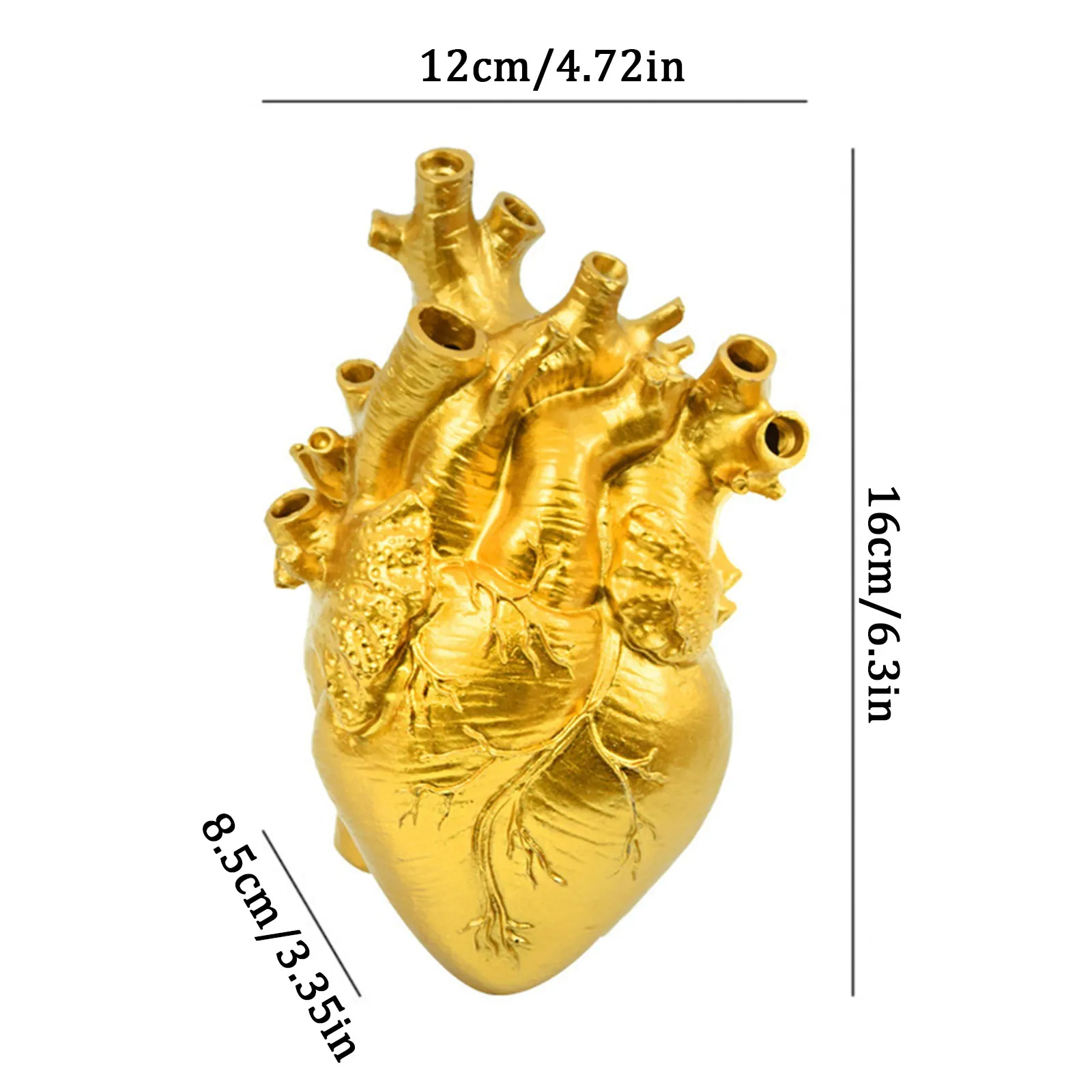 Handgefertigter herzförmiger Blumentopf aus Kunstharz – einzigartige dekorative Vase für Heim-/Büro-Dekoration, elegantes Geschenk für Pflanzenbegeisterte