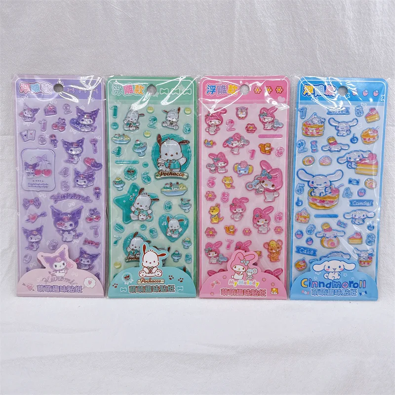 

12pcs/lot Sanrio Kuromi Melody Pochacco Stickers Cute Scrapbooking DIY Diary Decorative Stationery Sticker Album Stick Label