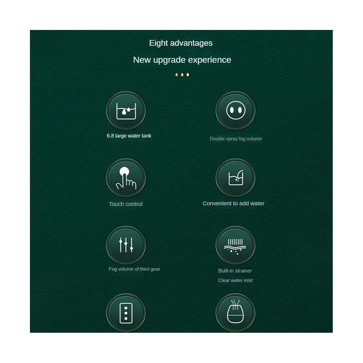 6.8L Double Spray -Capacity Humidifier 280ML Home Mini Desktop Air Humidifier for Bedroom Home Office EU Plug