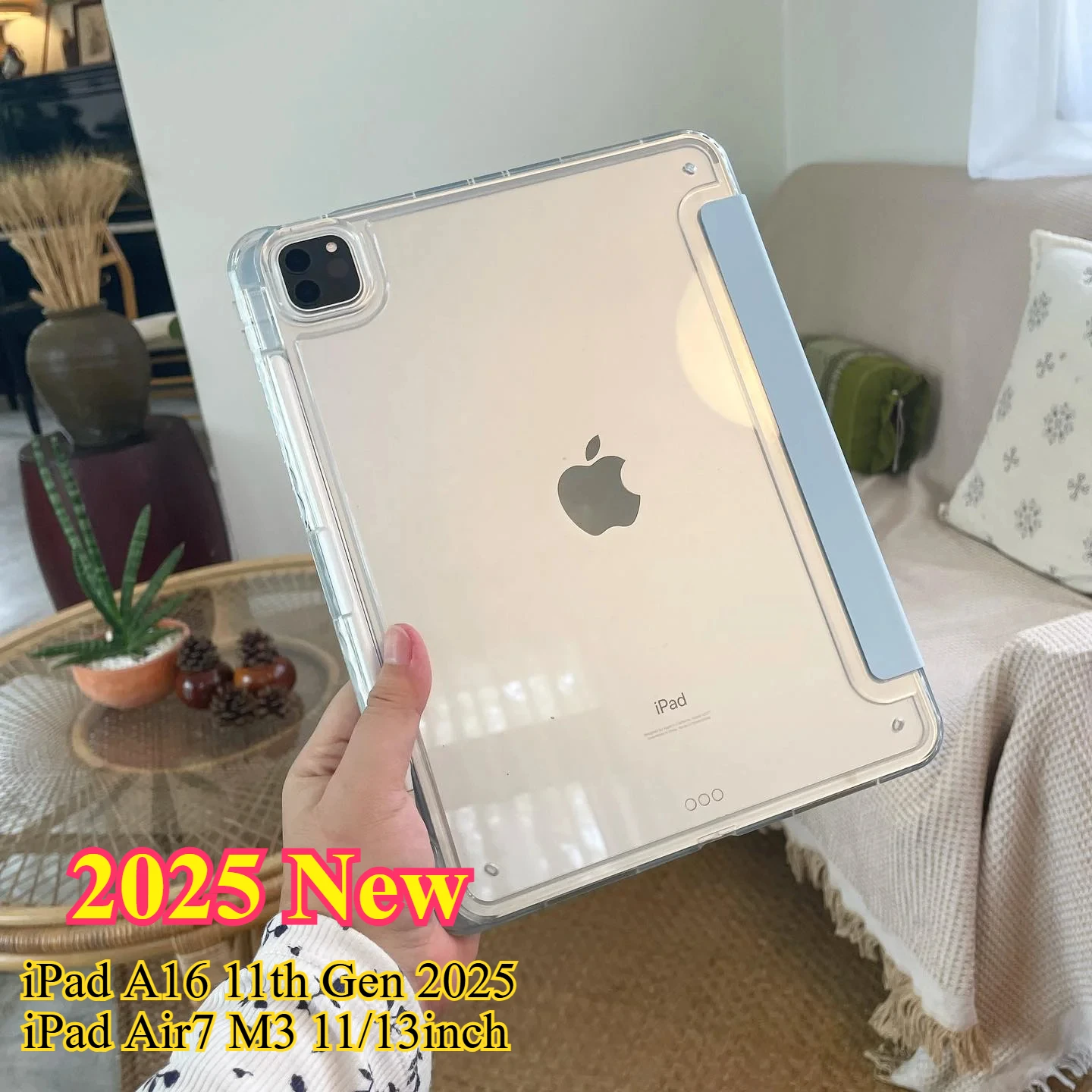 

Новинка 2023 года для iPad A16 11-го планшета Smart Case для Air7 M3 11/13 дюймов Air6/5/4 Pro 11 12,9 10-го поколения Funda с чехлом-держателем для карандашей