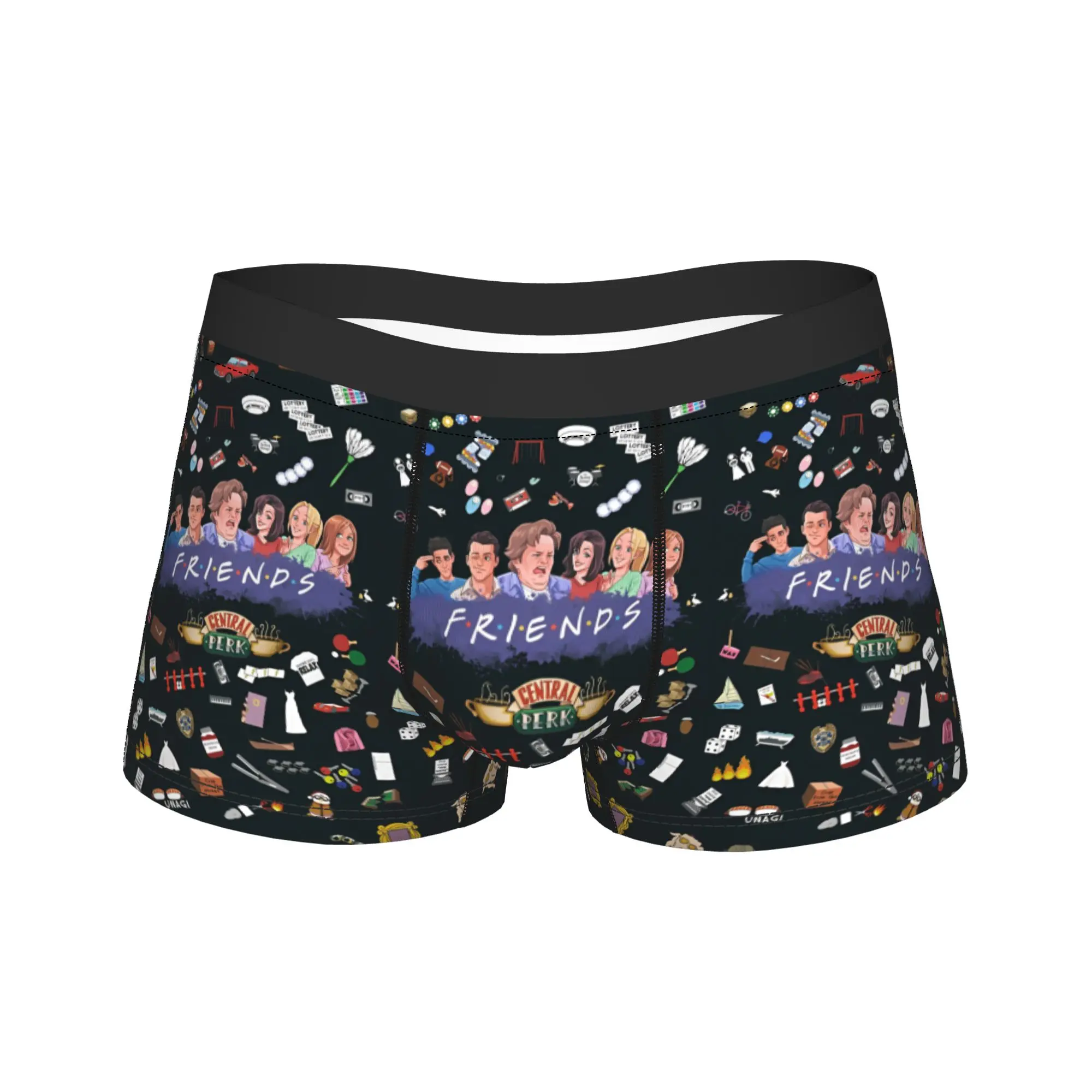 

Друзья ТВ-шоу Плакат Нижнее белье Программа Мультяшные мужские трусы с принтом Удобные боксеры Лидер продаж Шорты Трусы размера плюс