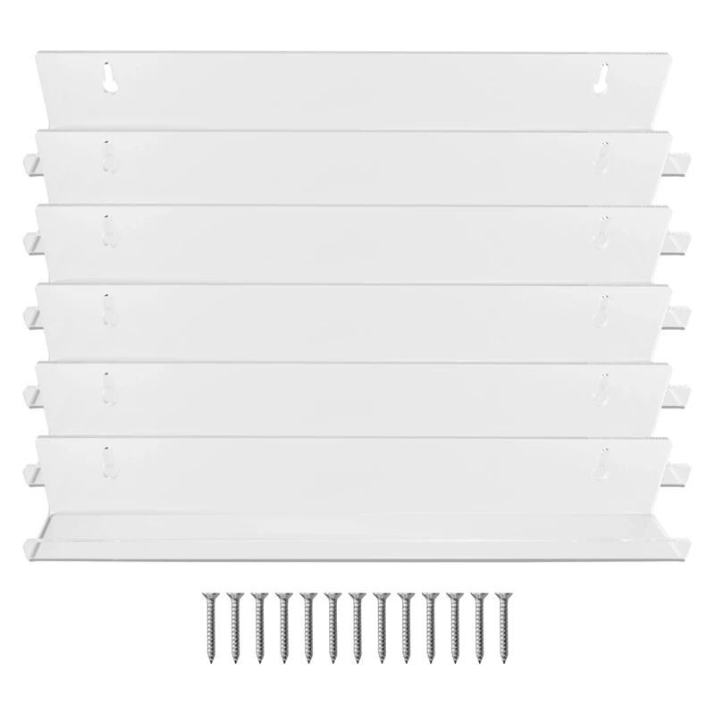 

Hot SV-Record Holder Wall Mount, 6 Pack Vinyl Record Shelf Storage Acrylic Album Stand Display Your Daily LP Listening/Book