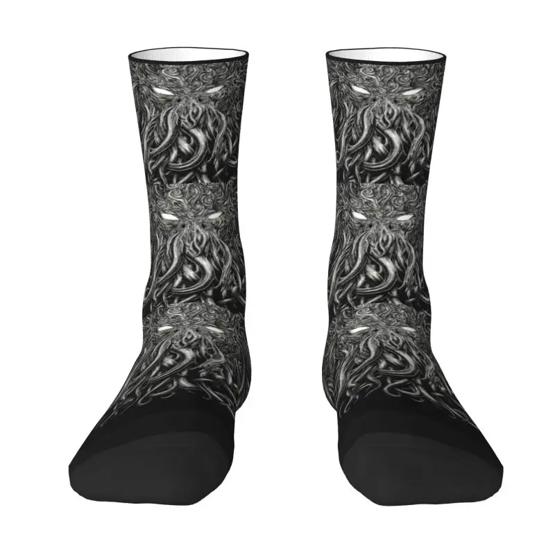 Funny Printed Horror Cthulhu Lovecraft Monster Socks for Women Men Stretchy Summer Autumn Winter Lovecraft Crew Socks