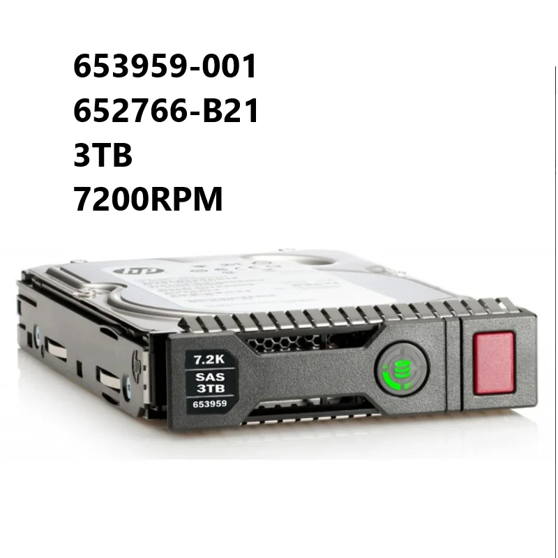 NEW HDD 653959-001 652766-B21 3TB 7200RPM 3.5in LFF SAS-6Gbps SC Hot Pluggable Hard Drive for H+PE ProLiant G8 G9 G10 Servers