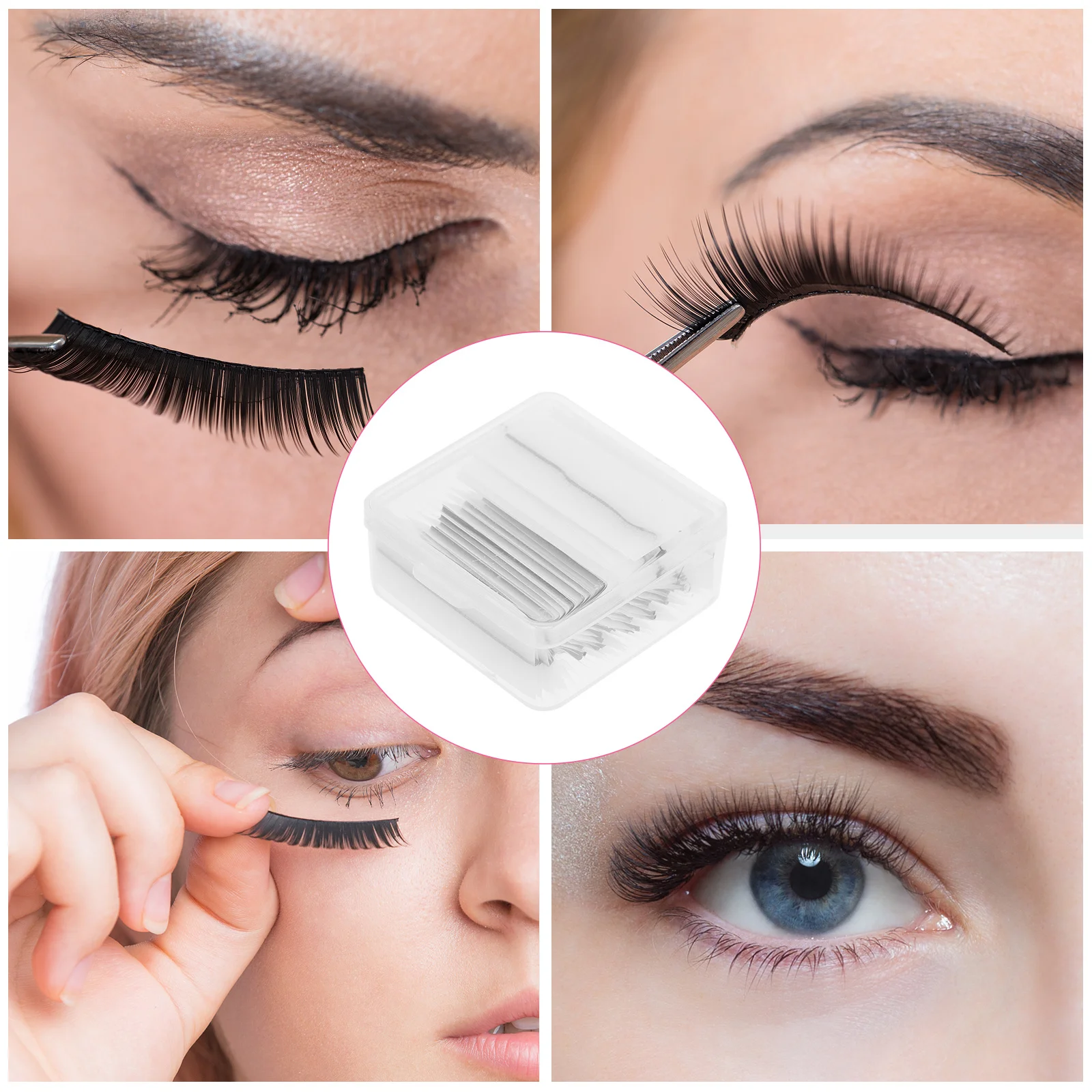

102Pcs Self-Adhesive Eyelash Paster Glue-Free False Lash Sticker Eyelash Extension Lash Accessories for Salon Home Use