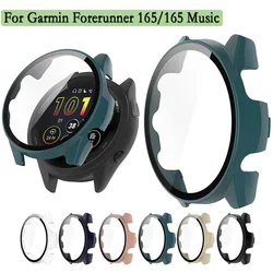 Shell For Garmin Forerunner 165/165 Music Protective Case With Screen Tempered Glass Protector Watch Protection Cover With Film
