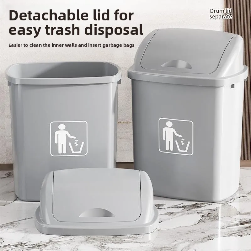 

Extra Large Capaci Plastic Tra Can Thiened Kitchen Home Commercial Use with Lid Garbage Bin for Classroom Floor Cleanin...