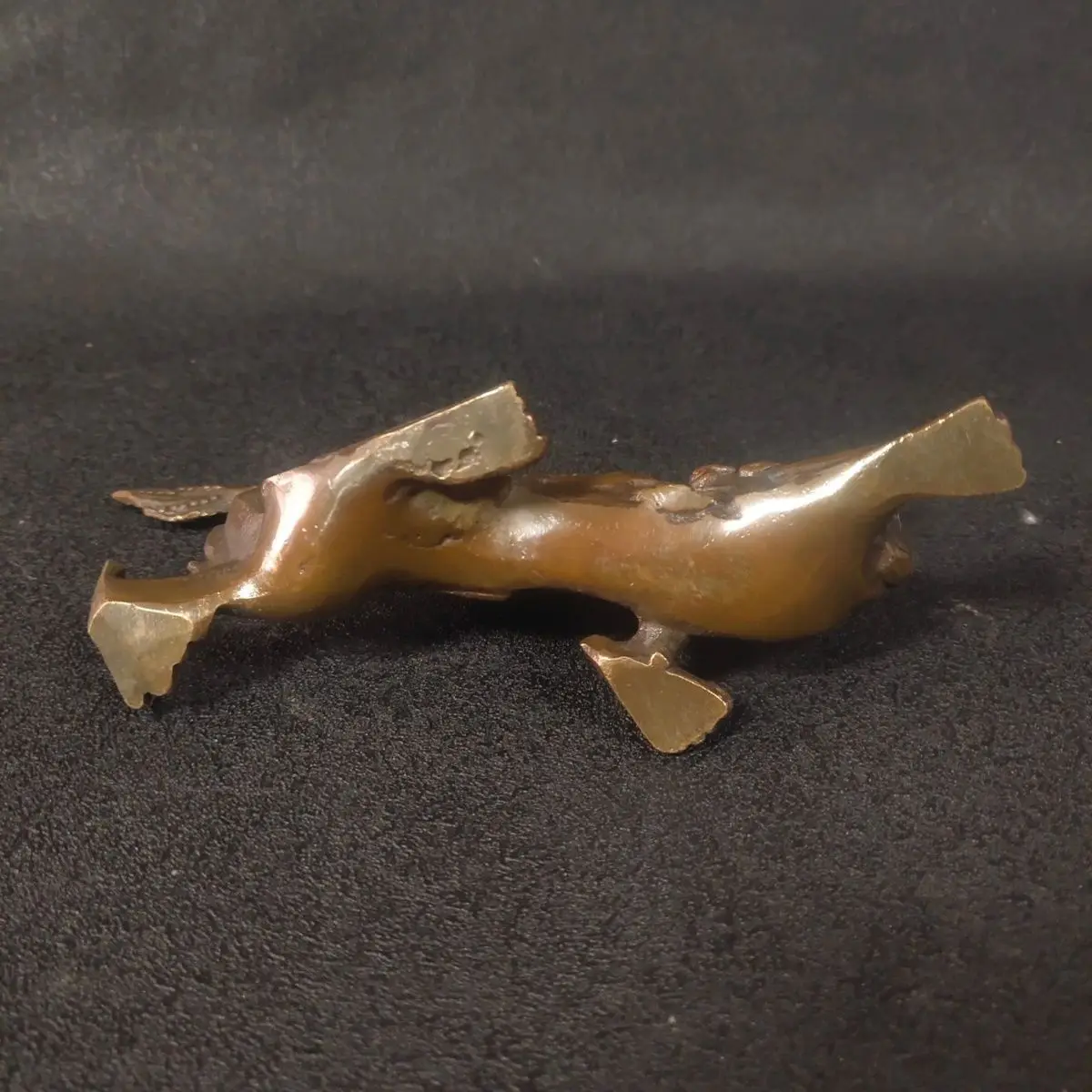 Collectible Solid Pure Copper Dragon Spitting Pearl Statue