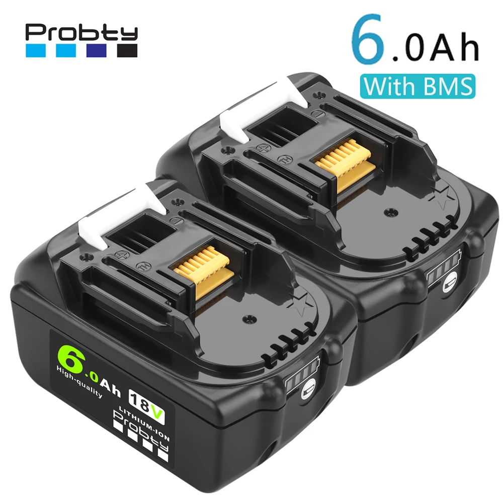 Probty 18 V 6.0Ah akumulatory litowo-jonowe z BMS dla Makita narzędzia akumulatorowe 6000mAh 18 V zamiennik BL1860 BL1850