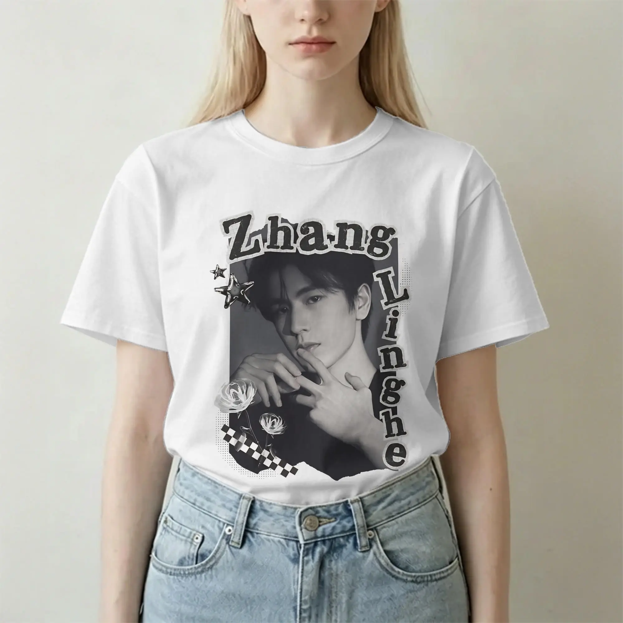 Men Women's T-Shirts Zhang Linghe C-Drama Actor Vintage 100% Cotton Tee Shirt Short Sleeve  T Shirts O Neck Clothing Gift Idea