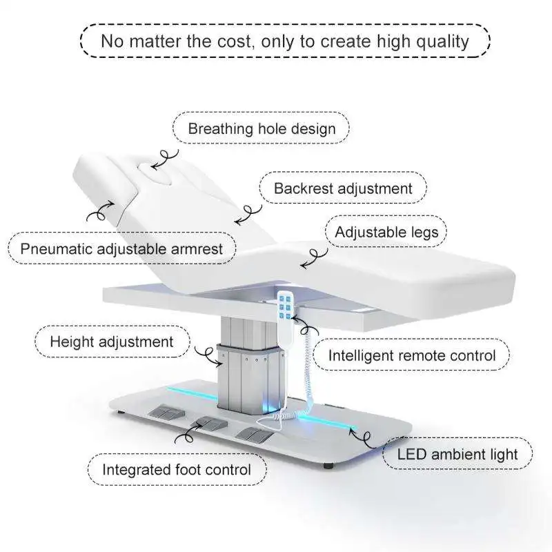 Portable Folding Massage Table With Synthetic Leather Cushion And Plastic Frame For Beauty Salon