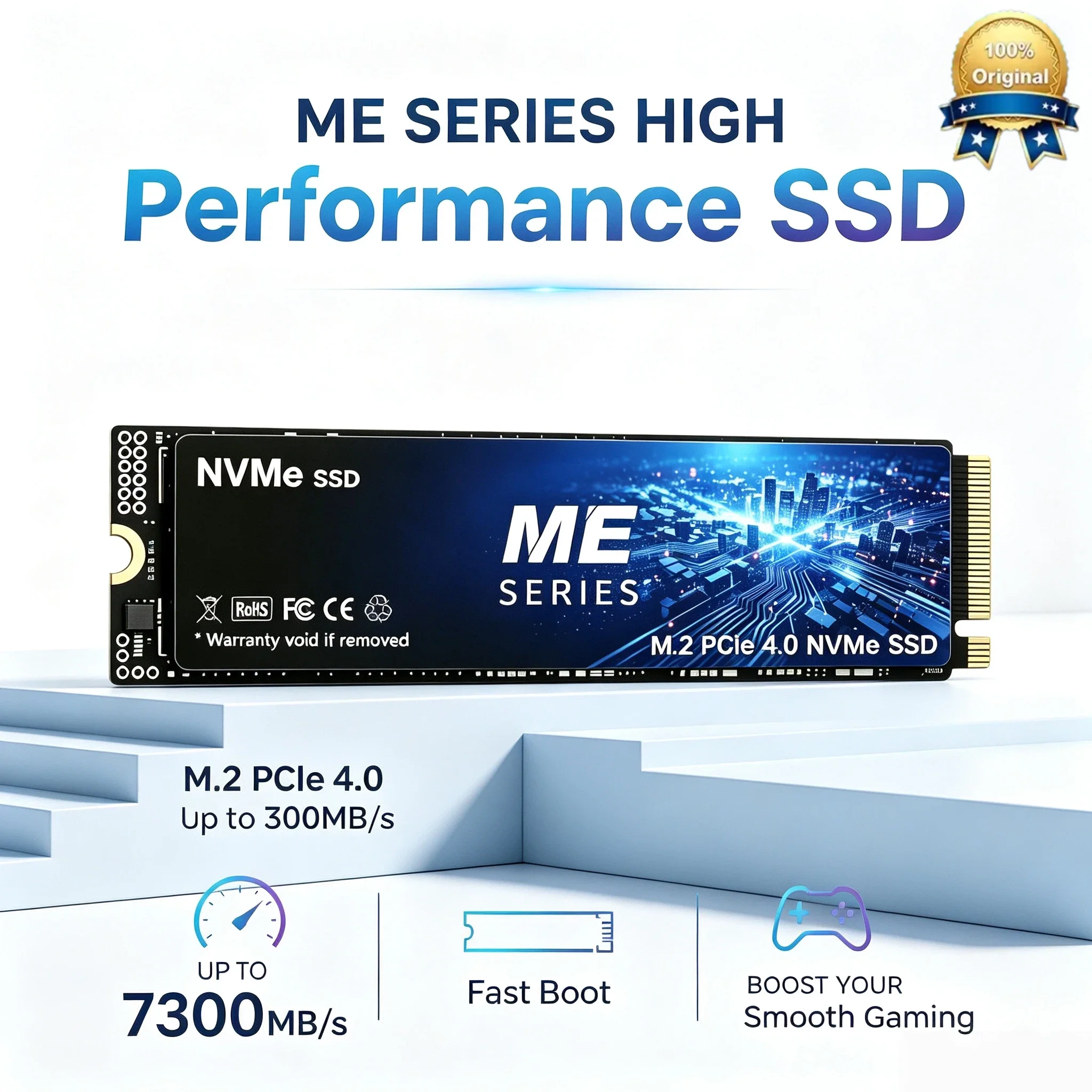 SSD 4TB Max Capacity Upgrade ME Series PCIe 4.0 NVMe M.2 7300MB/s Read – for Gaming Laptop, Desktop Computer & PS5 Console