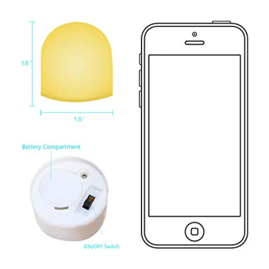 Color Changing Mini Nightlight, Multicolor LED Mood Lighting - Night Light for Bedroom, Bathroom, Living Room - Battery Powered