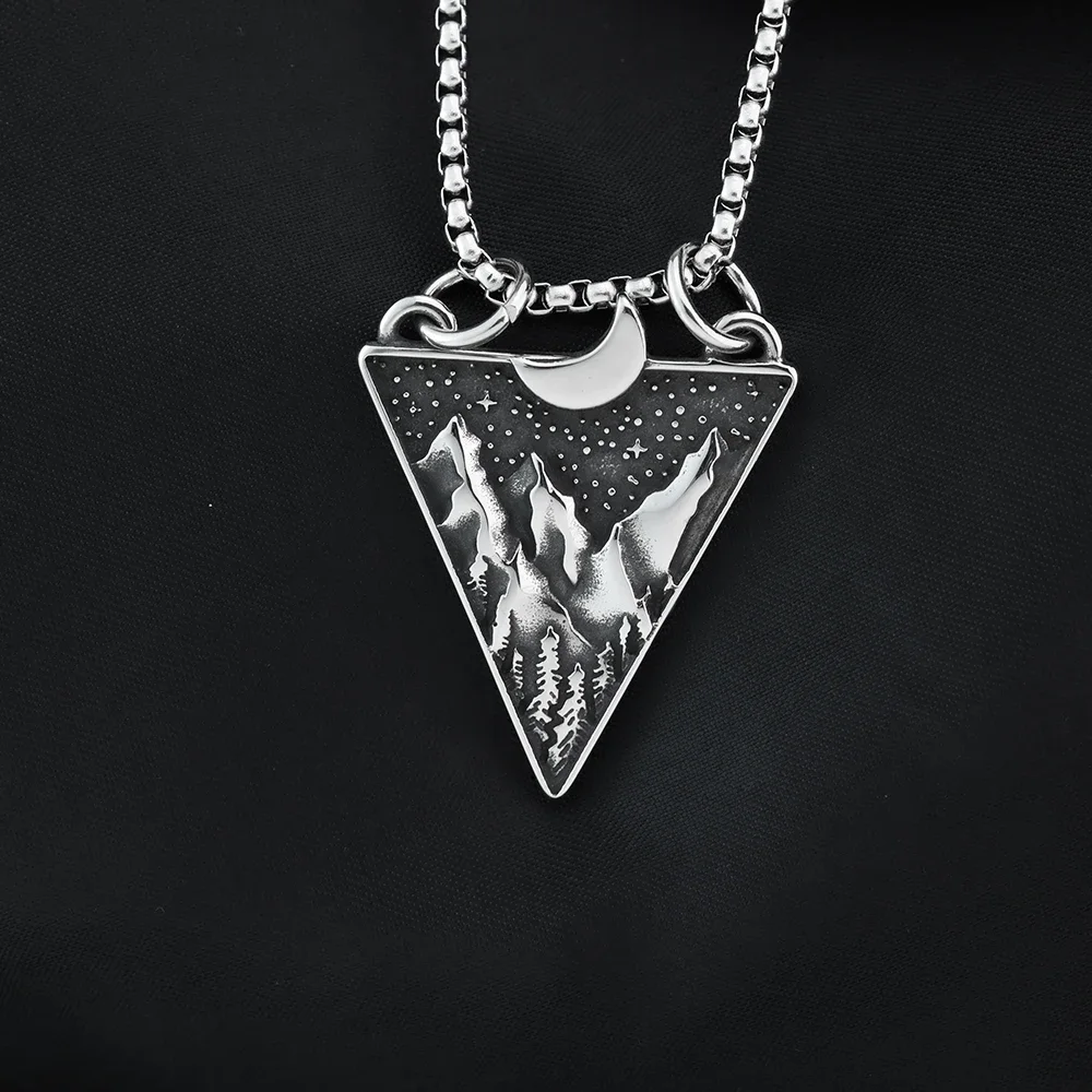 قلادة على شكل ماس للرجال والنساء ، فن القمر ، أزياء عتيقة ، مجوهرات على الطراز الأوروبي والأمريكية