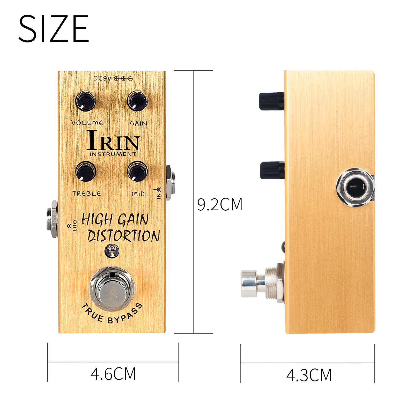 IRIN AN-14 일렉트릭 기타 효과 페달, 고이득 왜곡 효과 페달, 트루 바이패스 페달, 기타 액세서리 및 부품