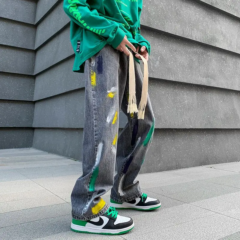 

Man Cowboy Pants Trousers Straight Summer Jeans for Men Y2k Streetwear Classic Denim 2025 Fashion Cheap Trend Aesthetic Casual