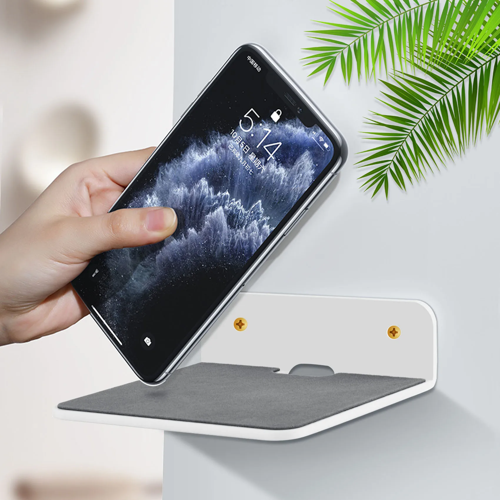 B68A 2-pack wandplank luidsprekerstandaard, acryl wandmontage displayplank voor Bluetooth-luidspreker, webcam, mobiele telefoons,