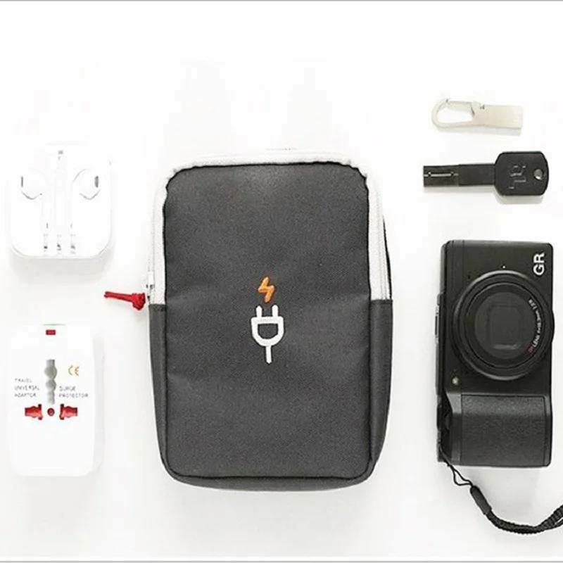 Organizador de Carregadores de Viagem, Bolsa Portátil para Cabos Eletrônicos, Estojo de Viagem para Gadgets Digitais, para Cabos, Power Bank, Fones de Ouvido, Cabo USB