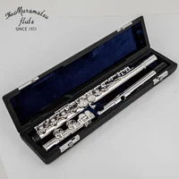 Muramatsu flauta profesional cuproníquel, apertura en C, flauta de 16 agujeros, instrumentos musicales chapados en plata con estuche y accesorios