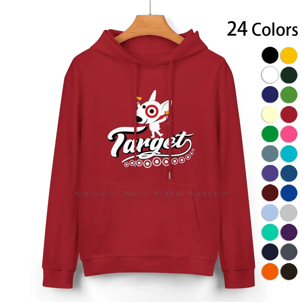 Fun Bullseye Target Pure Cotton Hoodie Sweater 24 Colors Target Team Member Target Dog Meme Target Worker Target Maskot Trends