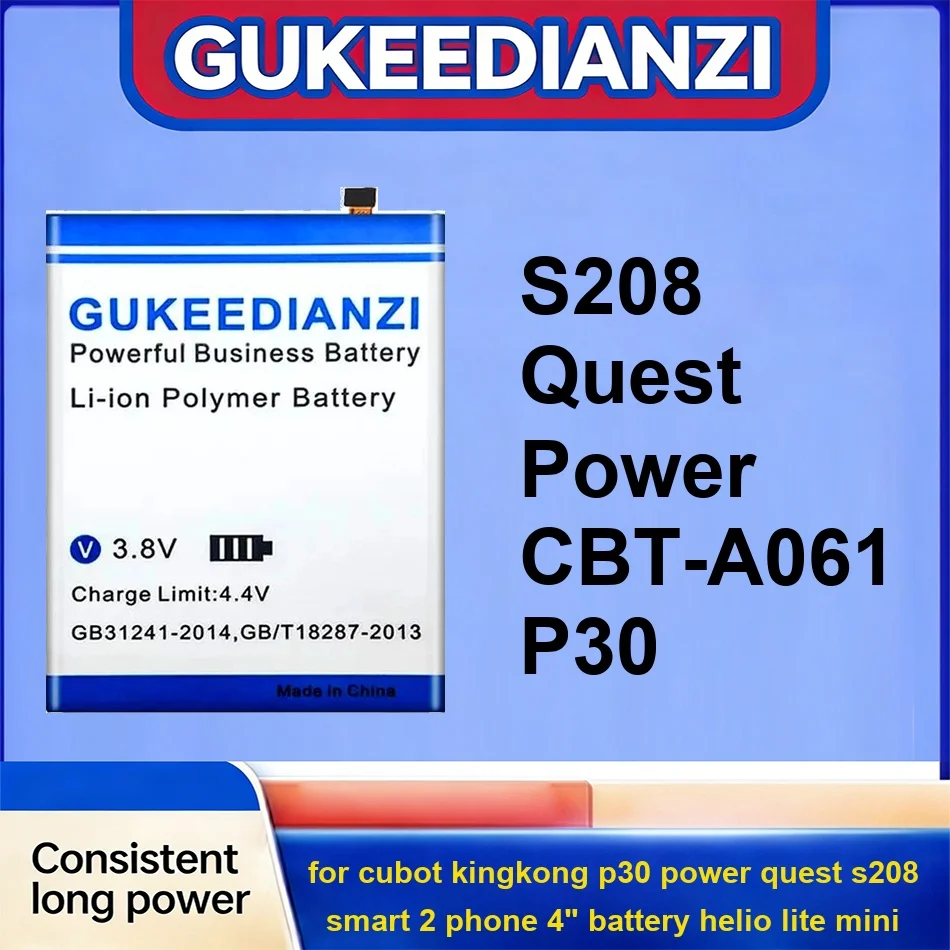 

Mobile Phone Battery 3100-6550mAh Cbt-A061 For Cubot Kingkong P30 Power Quest S208 For Smart 2 Phone 4" Battery Helio Lite Mini
