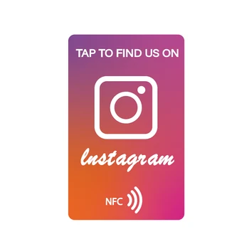 Instagram NFC Tap Card הגדל את המעקבים שלך הקש כדי לעקוב אחר חומר PVC גודל כרטיס סטנדרטי
