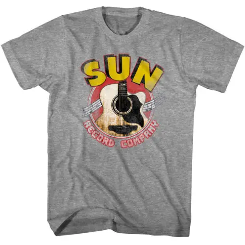 

Sun Record Company Acoustic Guitar Men's T-Shirt Rock n Roll Music Label Logo