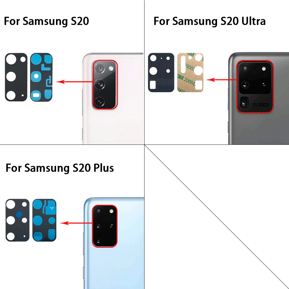 Camera Lens Back Rear Camera Glass Lens Cover For Samsung S23 S22 S20 Plus Ultra With Adhesive Sticker replacement rear glass