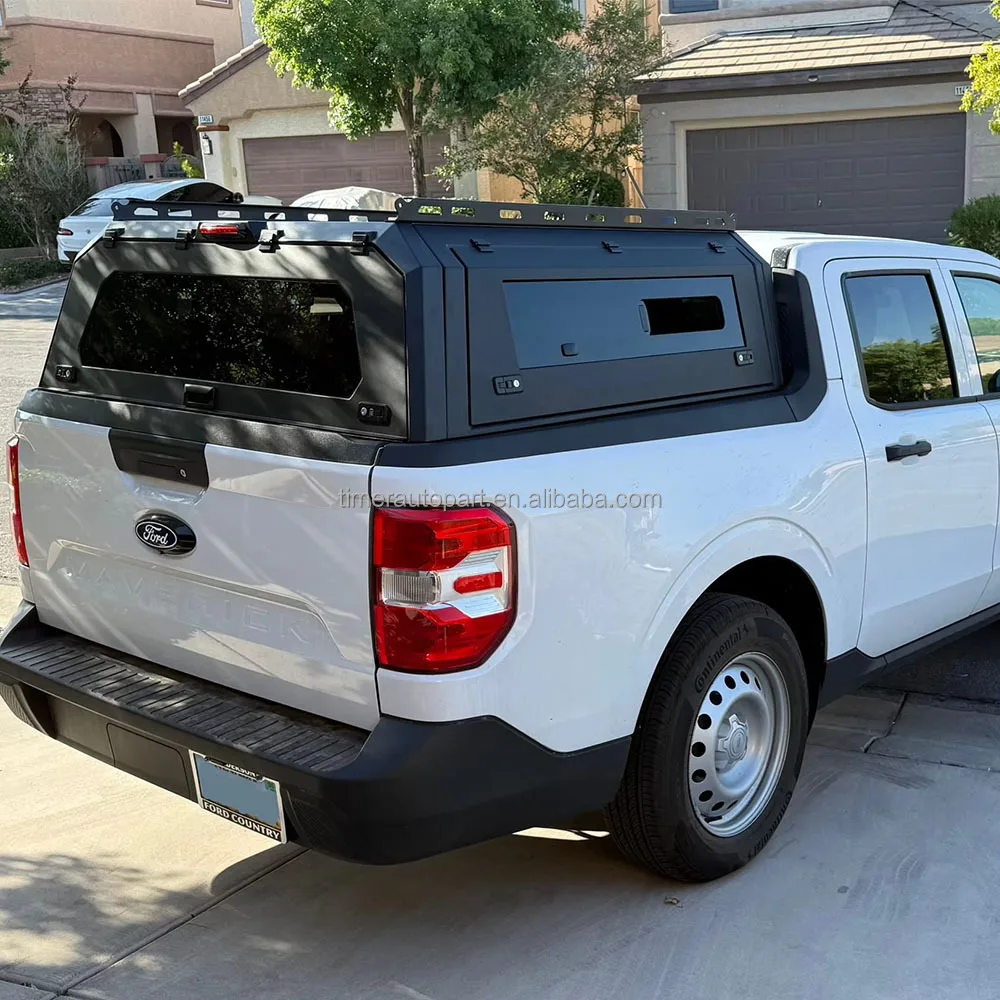 4X4 Offroad Steel Pickup Truck Bed Caps Camper Shell Rear Hard Top Topper Canopy for  Maverick 2023 with Sliding windows