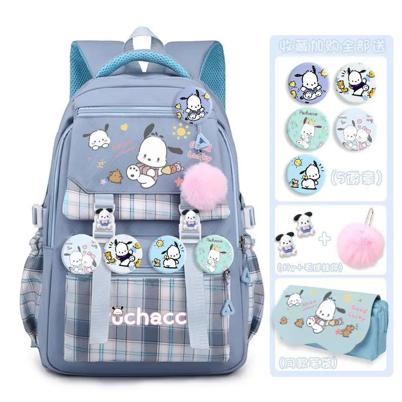 Sanrioed Cinnamoroll Pochacco Kuromi Melody Anime plecak śliczne tornistry Cartoon torba na ramię o dużej pojemności prezent dla przyjaciela