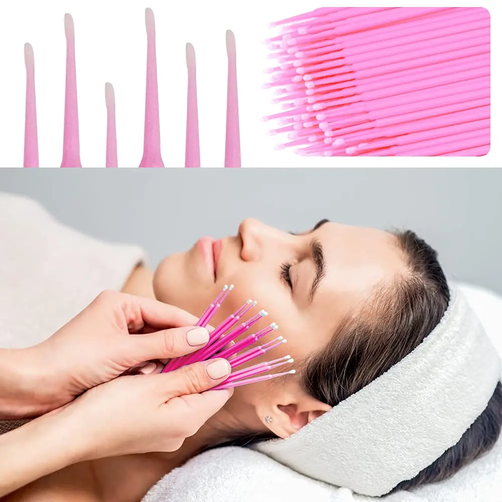 Pincettes d'extension de cils en plastique, brosse à Mascara jetable, baguettes applicatrices, bandes de cils respirantes