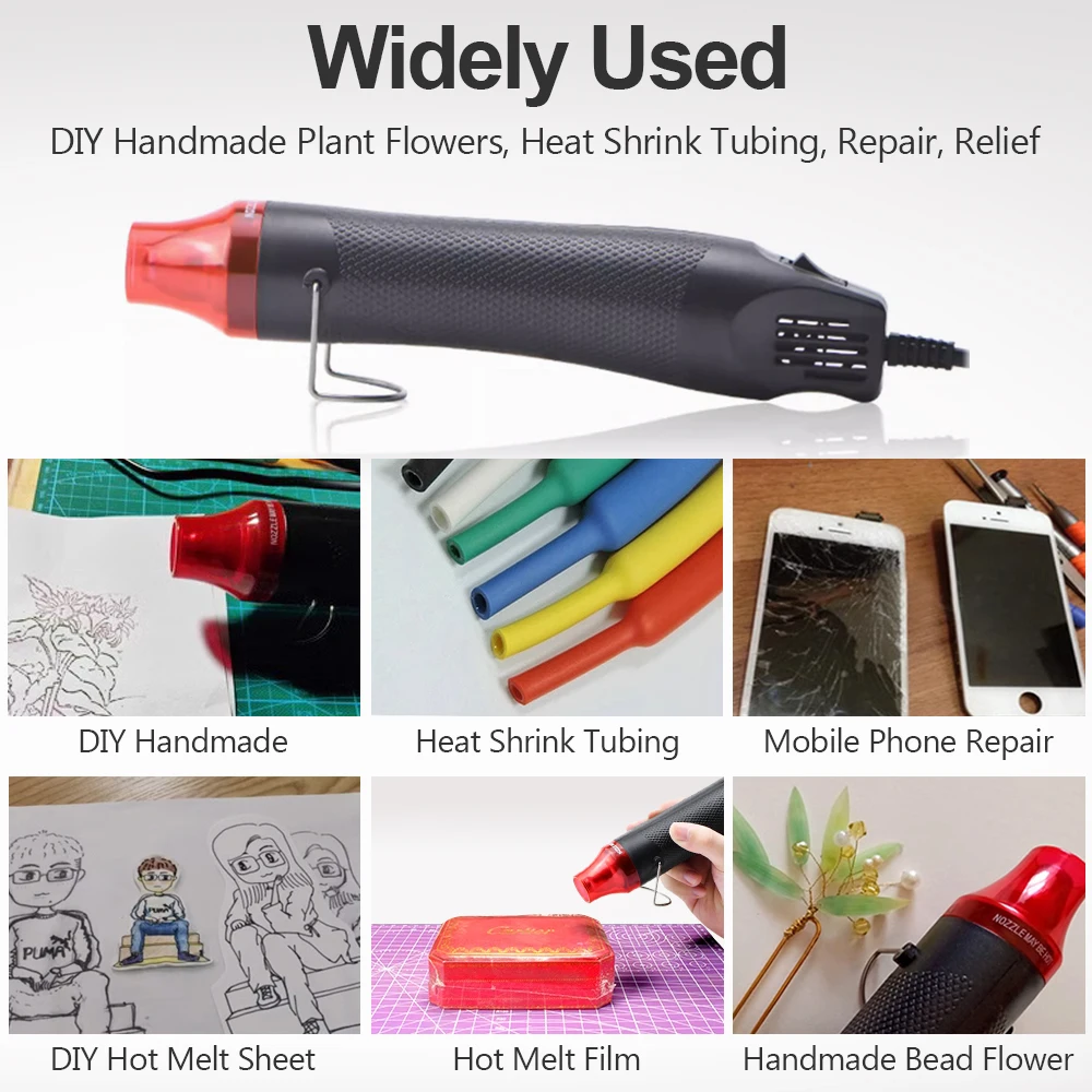 

300W Hot Air Gun Ligthweight Handhold Electric Heat Air Shrink Home DIY Embossing Drying Paints Electric Power Tool 220V EU Plug