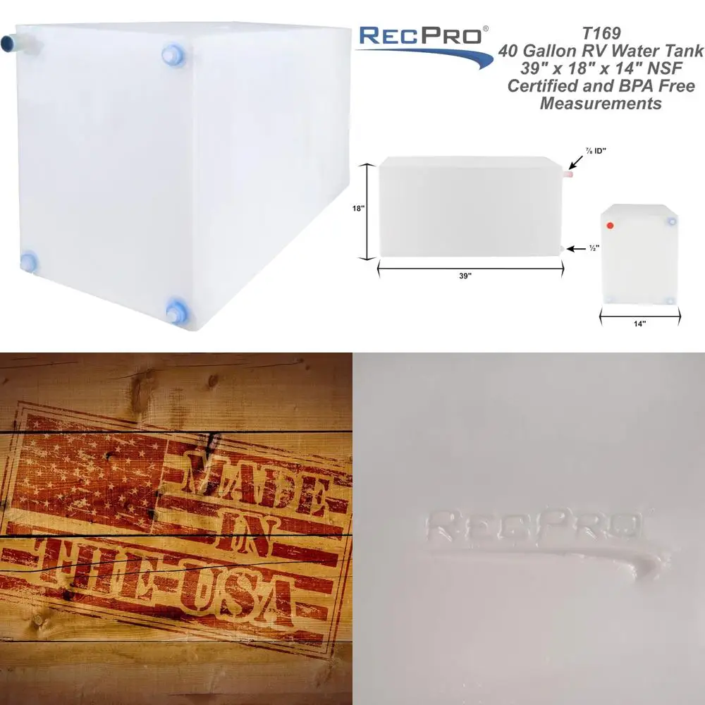 Portable 42 Gallon Drinking Water Tank for RVs | Premium Potable Water Storage | Made in USA