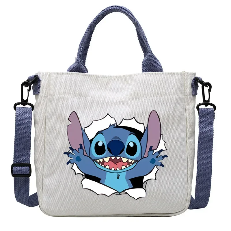 

Disney Mickey Mouse Stitch Canvas Shoulder Bag Student Cross Body Bag Detachable Shoulder Strap handbag Tote Bag