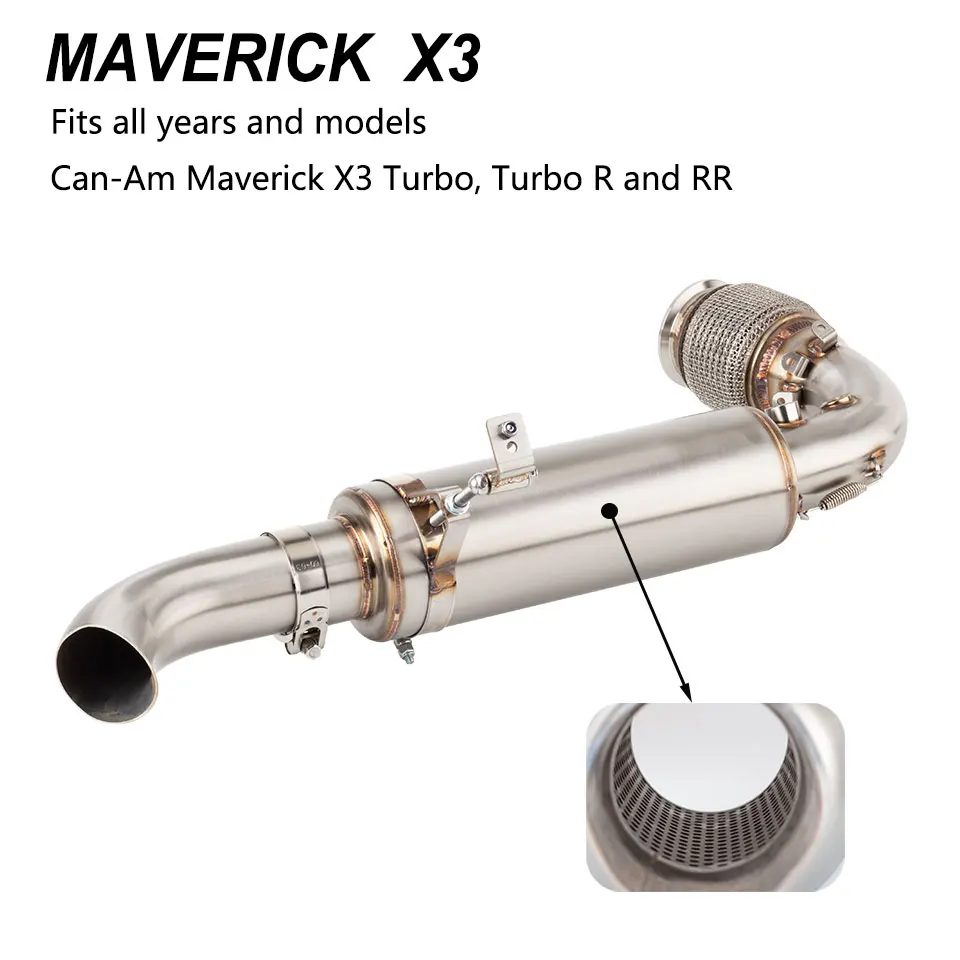Motorrad ATV UTV Auspuff-Mittelrohr mit Schalldämpfer für Can Am Maverick X3 Turbo R & RR Max X3 Turbo Maverick X3 Auspuff 2017-2026