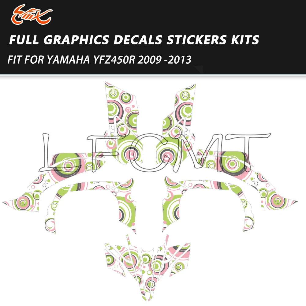 

ATV Full Background Graphics Decals Stickers Kit Fit for Yamaha YFZ450R YFZ450X YFZ 450X 450R 450 R 2009 2010 2011 2012 2013