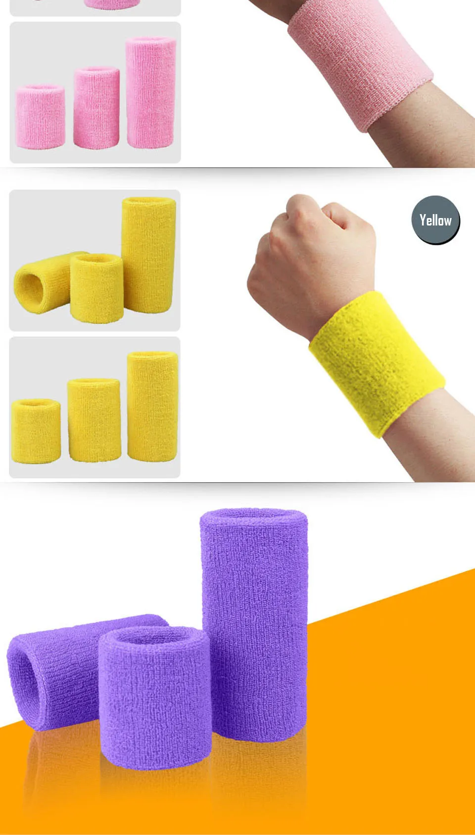 AOLIKES 1 Paar Handtuch Sportarmbänder Tennis Schweißbänder Handgelenkschutz für Basketball Volleyball Padel Fitness Schweißbänder Wrap – Detail 12