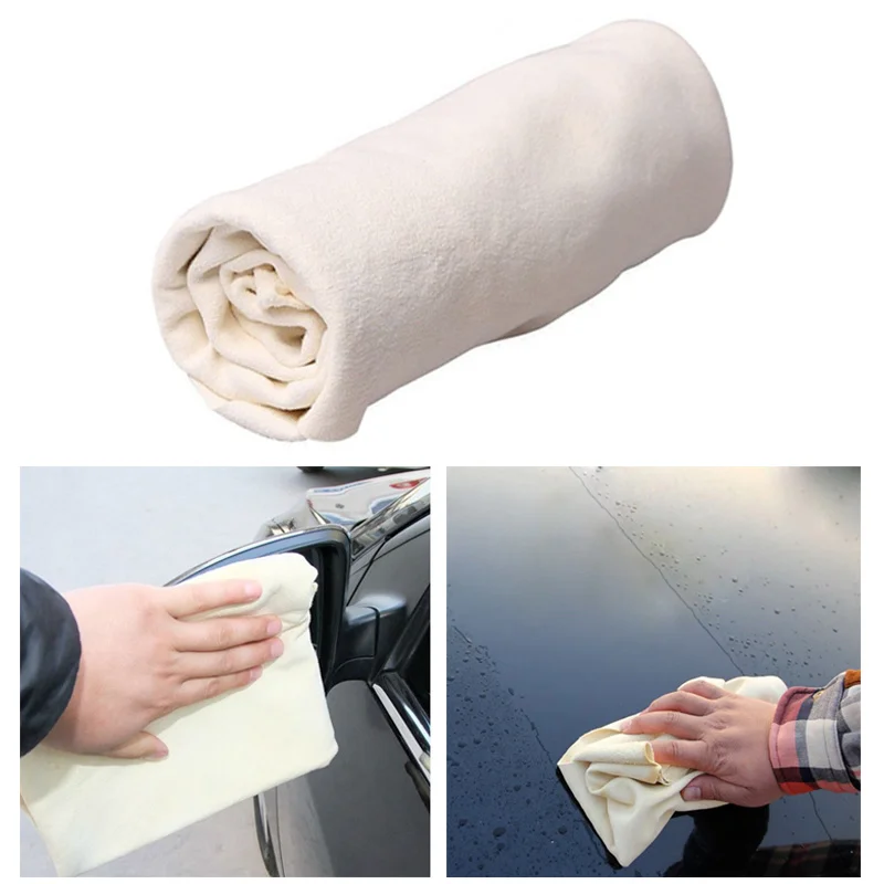 Natural Chamois Towels Car Cleaning Leather Cloth Auto Body Window Motorcycle Drying Water Absorption Rags Care Washing Tools