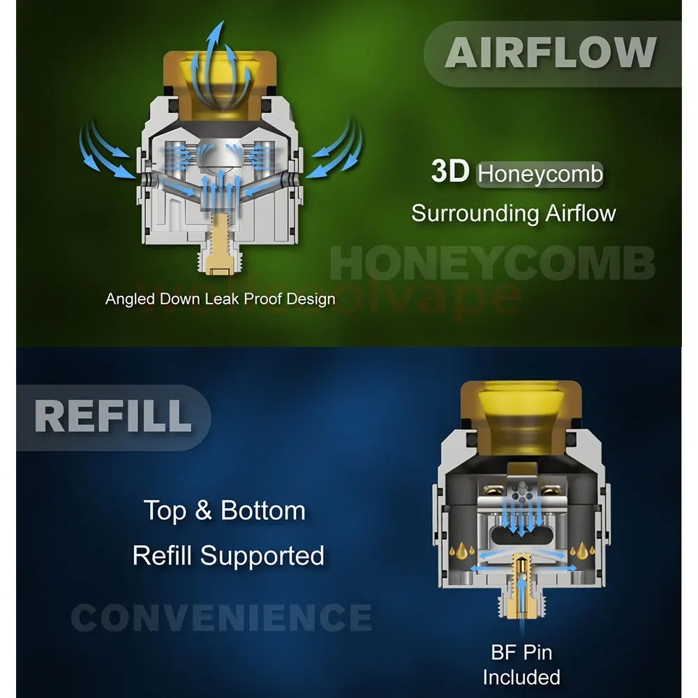 ThunderHead Creations Tauren Solo V1.5 RDA atomizador de 24mm RDA vape mtl rda atomizador de goteo reconstruible con Pin BF